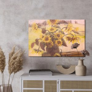 Peinture sur toile Tournesols Dans Un Vase Comme Peint – Image 3