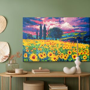 Peinture sur toile Un Champ De Tournesols Comme Peint – Image 5