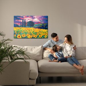 Peinture sur toile Un Champ De Tournesols Comme Peint – Image 7