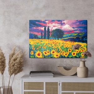 Peinture sur toile Un Champ De Tournesols Comme Peint – Image 3