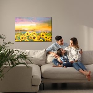 Peinture sur toile Un Champ De Tournesols Comme Peint – Image 7