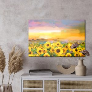 Peinture sur toile Un Champ De Tournesols Comme Peint – Image 3