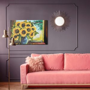 Peinture sur toile Tournesols Dans Un Vase Près De La Fenêtre – Image 4