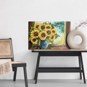Peinture sur toile Tournesols Dans Un Vase Près De La Fenêtre – Image 6