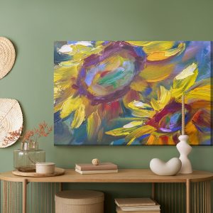 Peinture sur toile Tournesols Colorés Peints – Image 5