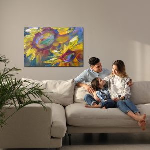 Peinture sur toile Tournesols Colorés Peints – Image 7