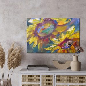 Peinture sur toile Tournesols Colorés Peints – Image 3