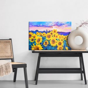 Peinture sur toile Champ De Tournesol Peint – Image 6