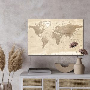 Peinture sur toile Carte Du Monde Physique – Image 3