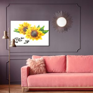 Peinture sur toile Fleurs Et Graines De Tournesol Peintes – Image 4