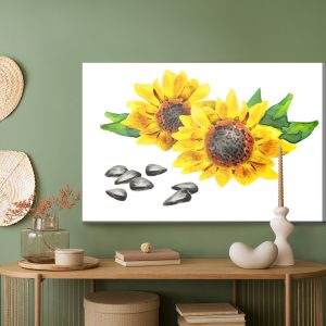 Peinture sur toile Fleurs Et Graines De Tournesol Peintes – Image 5