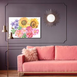 Peinture sur toile Composition Florale Peinte À L'aquarelle – Image 4