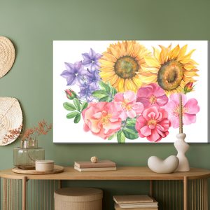 Peinture sur toile Composition Florale Peinte À L'aquarelle – Image 5