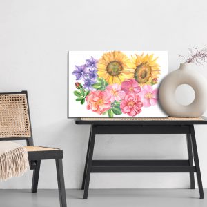 Peinture sur toile Composition Florale Peinte À L'aquarelle – Image 6