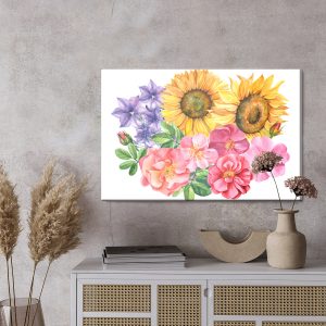 Peinture sur toile Composition Florale Peinte À L'aquarelle – Image 3