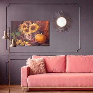 Peinture sur toile Nature Morte Aux Tournesols Et Aux Fruits – Image 4