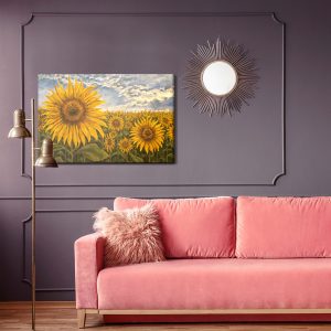 Peinture sur toile Champ De Tournesol Peint En 3D – Image 4