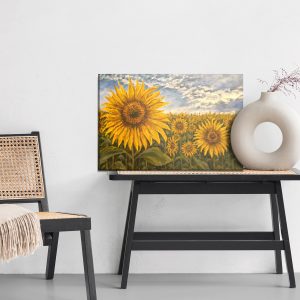 Peinture sur toile Champ De Tournesol Peint En 3D – Image 6