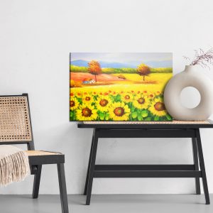 Peinture sur toile Un Paysage Coloré Avec Des Tournesols Peints – Image 6