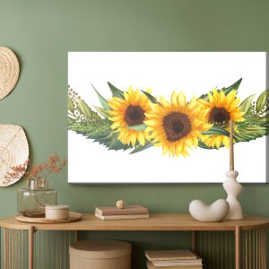 Peinture sur toile Tournesols Aux Feuilles Vertes – Image 5