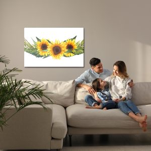 Peinture sur toile Tournesols Aux Feuilles Vertes – Image 7