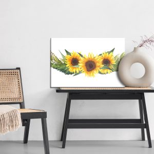 Peinture sur toile Tournesols Aux Feuilles Vertes – Image 6