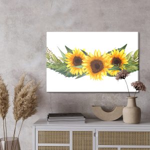 Peinture sur toile Tournesols Aux Feuilles Vertes – Image 3