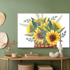 Peinture sur toile Panier Avec Un Bouquet De Tournesols – Image 5