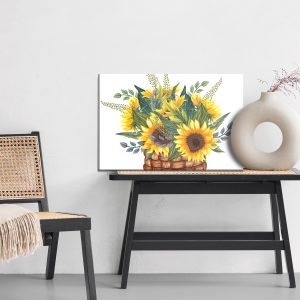 Peinture sur toile Panier Avec Un Bouquet De Tournesols – Image 6
