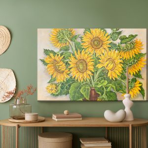 Peinture sur toile Tournesols Dans Un Vase – Image 5