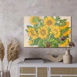 Peinture sur toile Tournesols Dans Un Vase – Image 3