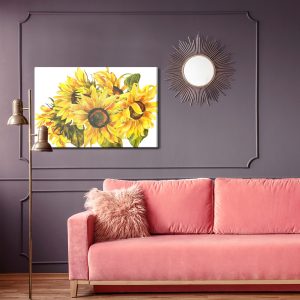 Peinture sur toile Tournesols Peints Sur Fond Blanc – Image 4