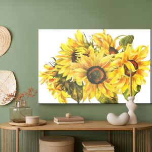 Peinture sur toile Tournesols Peints Sur Fond Blanc – Image 5