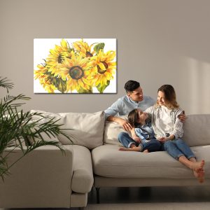 Peinture sur toile Tournesols Peints Sur Fond Blanc – Image 7