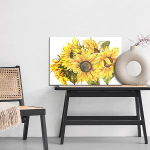 Peinture sur toile Tournesols Peints Sur Fond Blanc – Image 6