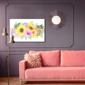 Peinture sur toile Une Composition Florale Comme Peinte À L'aquarelle – Image 4