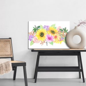 Peinture sur toile Une Composition Florale Comme Peinte À L'aquarelle – Image 6