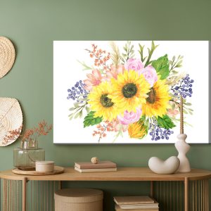 Peinture sur toile Une Composition Florale Comme Peinte À L'aquarelle – Image 5