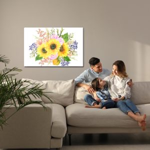 Peinture sur toile Une Composition Florale Comme Peinte À L'aquarelle – Image 7