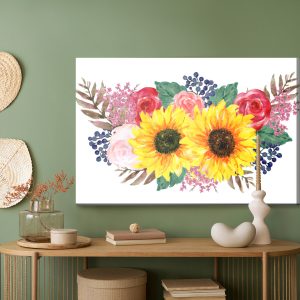 Peinture sur toile Une Composition Florale Peinte À L'aquarelle – Image 5
