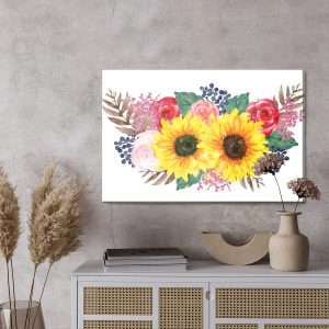 Peinture sur toile Une Composition Florale Peinte À L'aquarelle – Image 3