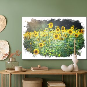 Peinture sur toile Un Champ De Tournesols En Version Artistique – Image 5