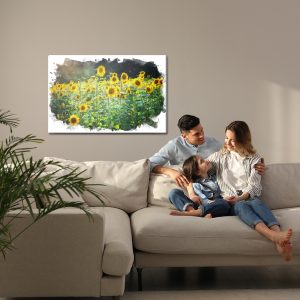 Peinture sur toile Un Champ De Tournesols En Version Artistique – Image 7