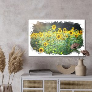 Peinture sur toile Un Champ De Tournesols En Version Artistique – Image 3