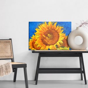 Peinture sur toile Tournesols Peints Sur Fond Bleu – Image 6