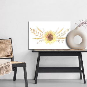 Peinture sur toile Tournesol Avec Feuilles Et Brindilles – Image 6