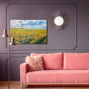 Peinture sur toile Paysage D'été Avec Des Tournesols – Image 4