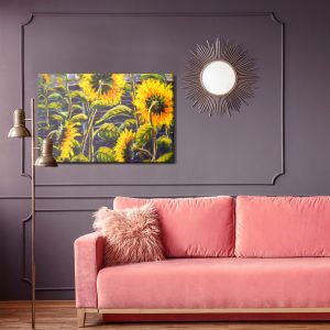 Peinture sur toile Fleurs De Tournesol Peintes – Image 4