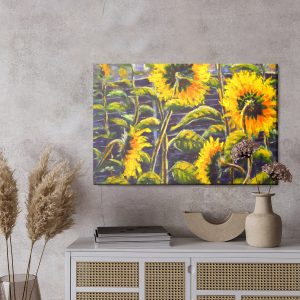 Peinture sur toile Fleurs De Tournesol Peintes – Image 3