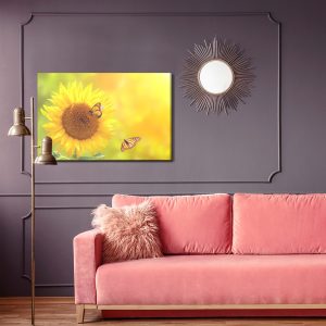 Peinture sur toile Tournesol Aux Papillons – Image 4